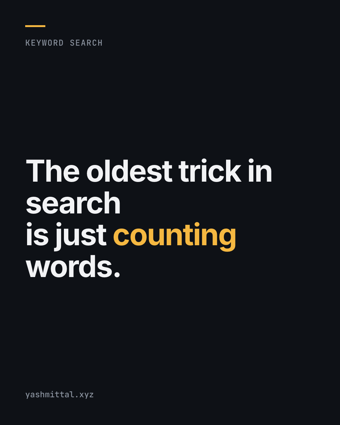 Claim card reading: The oldest trick in search is just counting words.